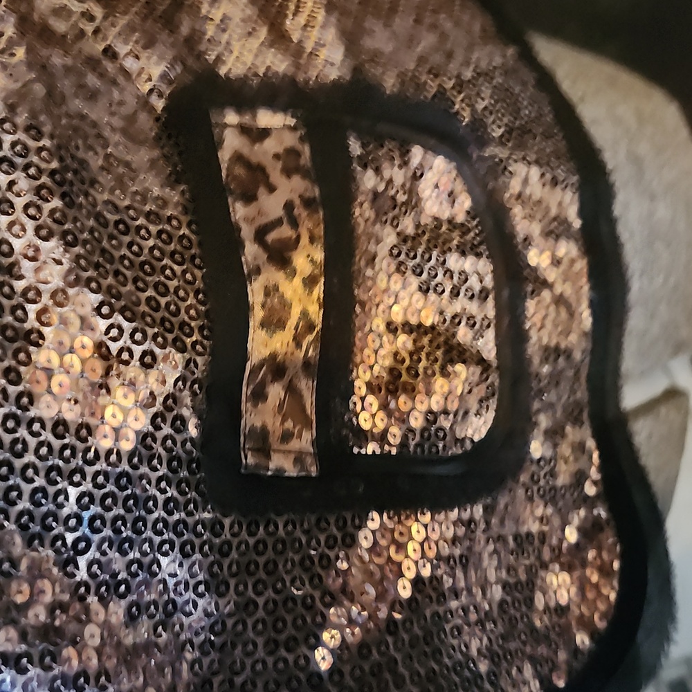 Chico's Brown Sequin Leopard Print Jacket Size 3 - image 7